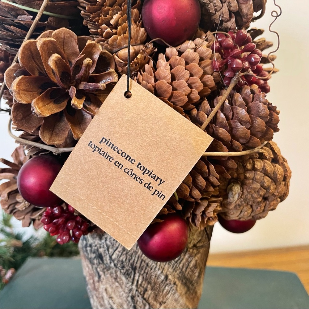 PIER 1 IMPORTS Pinecone Christmas Topiary NWT Festive Holiday Party Decor - Picture 7 of 11